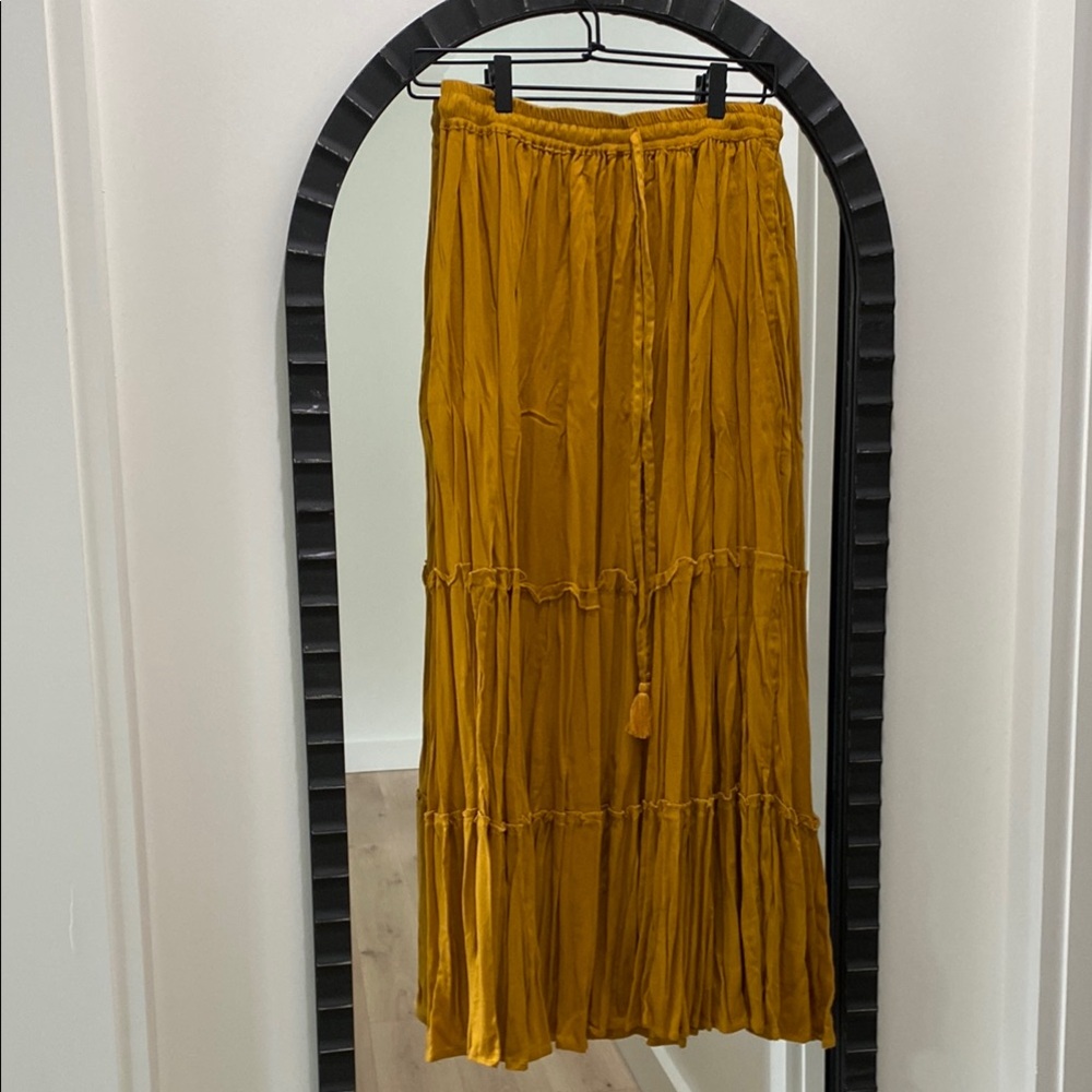 Mustard Tier Maxi Skirt